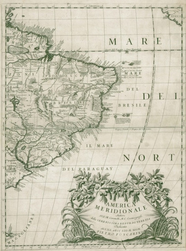 Mapa De Uruguay Y Región Año 1750 - Lienzo Canvas 100x75 Cm.