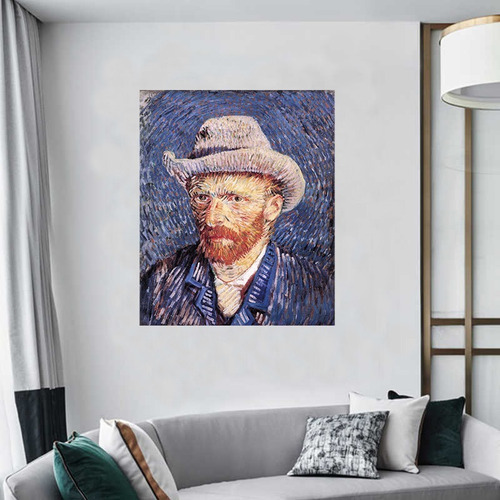 Cuadro Arte Clasico Autorretrato Vicent Van Gogh 75x62 Cms