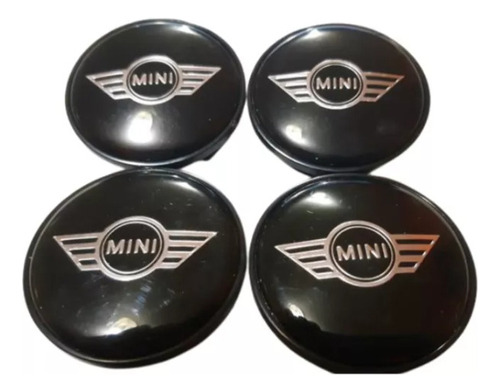 4 Tapas Llanta Mini Cooper Negras 54 Mm