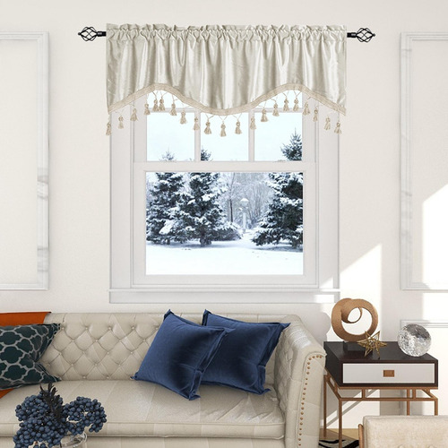 Cortina De Ventana De Bolsillo Para Barra, Cortinas De Beige