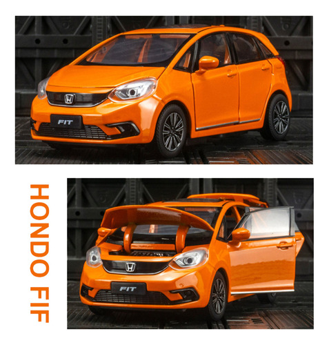 Nuevo Honda Fit Miniatura Metal Coche Con Luz Y Sonido 1/32