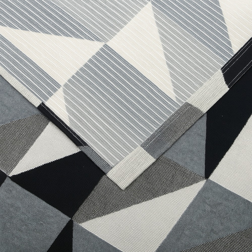Tapete Sala Quarto Grande 300x200 Algodão Antiderrapante Comprimento 3 M Cor Preto Desenho Do Tecido Geométrico Largura 2 M