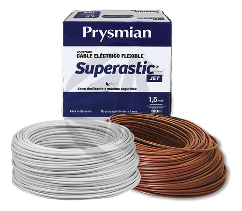 Cable Unipolar Prysmian 1.5mm X2 Pack Blanco+marron X100m Ea