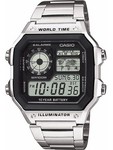 Relógio Casio Ae-1200 Wd Whd Horário  Mundial