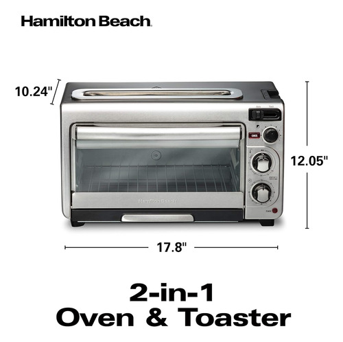 Horno De Encimera Hamilton Beach, 2 En 1, Acero Inoxidable