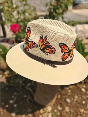 Sombrero Yute Diseño Mariposa