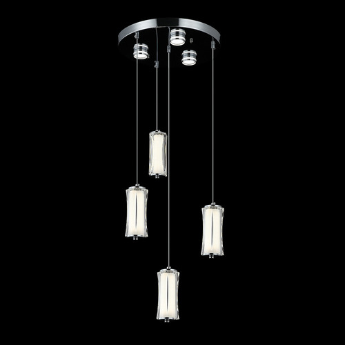 Lampara Colgante Acrílico Rectangular Led 4 Luces