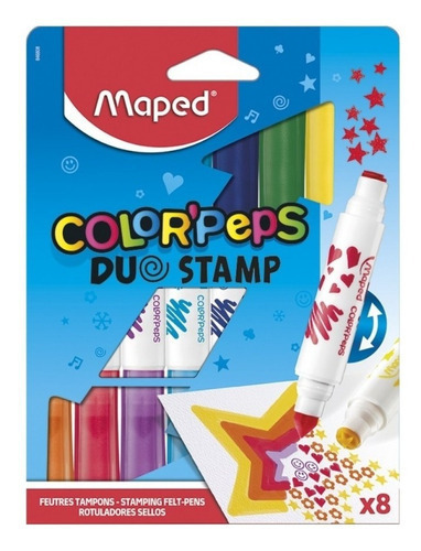 Marcadores De Colores Maped Color Peps Duo Stamp (8 Pzs