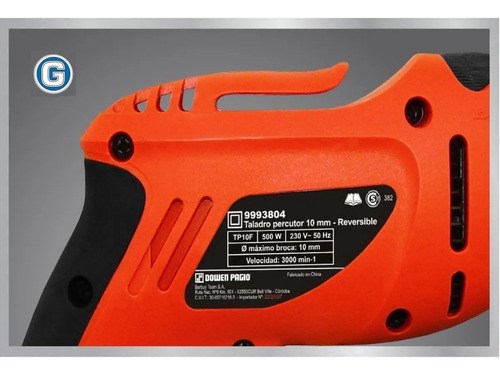 Imagen 4 de 9 de Taladro Percutor Dowen Pagio Reversa 10 Mm 500w Simil Gamma