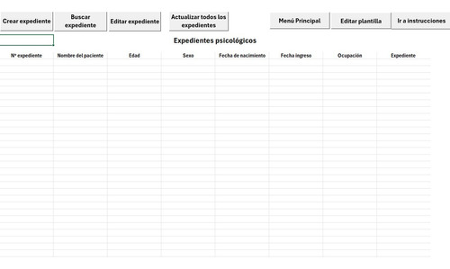 Sistema De Expedientes Psicológicos En Excel Profesional