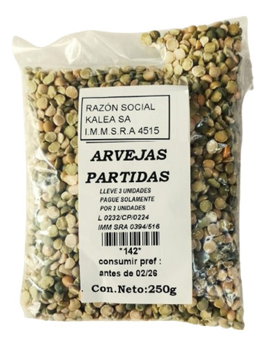 Arvejas Partidas 250g Compre 3 Pague Solo 2 Unidades