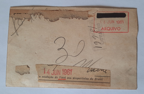 Carta Assinada Vavá Campeão Mundial Brasil Vasco Palmeiras (Usado)