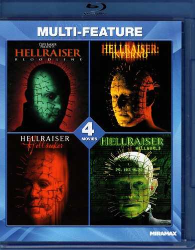 Hellraiser 4 5 6 Y 8 Boxset 4 Peliculas Blu-ray