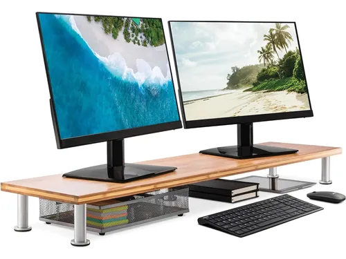 Soporte Grande De Doble Monitor Pantallas De Computador...