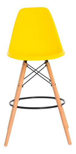 Imagem 4 de 5 de Banqueta Alta Eiffel Eames Preta Base Madeira Várias Cores