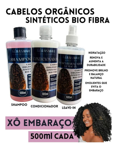 Kit Para Cabelo Orgânico Shampoo E Condicionador 500ml