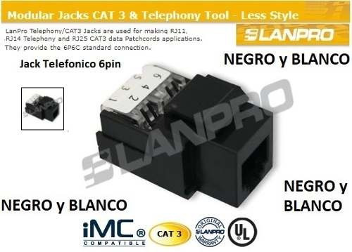 Conector Telefonico Rj11 Hembra 6 Pin Lanpro Ph-406375-1