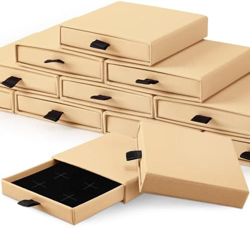 12 Cajas De Cartón Para Joyas, Cajas De Anillos A Granel Par