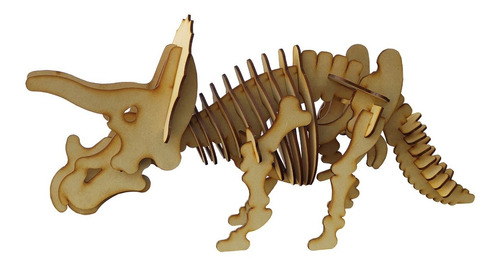 Imagen 1 de 6 de Rompecabezas 3d Dinosaurio Triceratops Para Armar