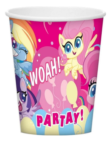 Vasos De Cartón My Little Pony Para Cumpleaños 12 Unidades