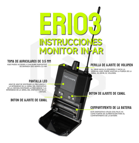 Sistema Monitoreo Gc Er103 De 1 Canal Mono Con 6 Receptores