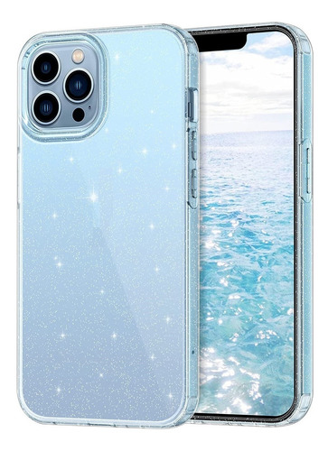 Capa Compatível iPhone 15 Pro Max Tela 6.7 Clear Glitter