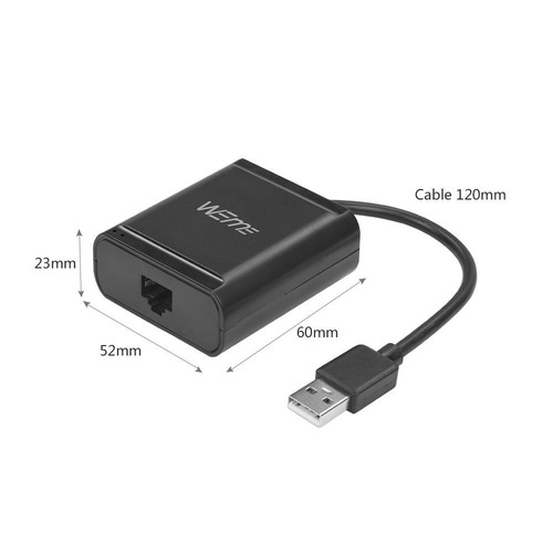 Weme Extensor Usb, 4 Puertos Usb 2.0 Hub Ethernet Extender S