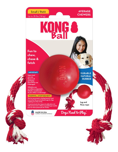 Kong Ball With Rope Juguete Para Tu Mascota Talla S / M 