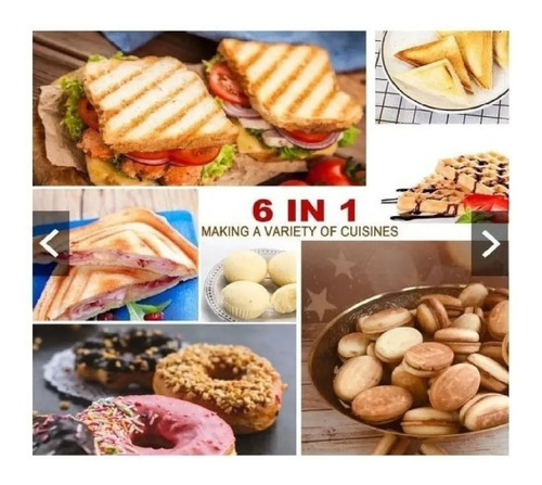 Maquina 6 En 1 - Waflera Sandwichera Grill Donas