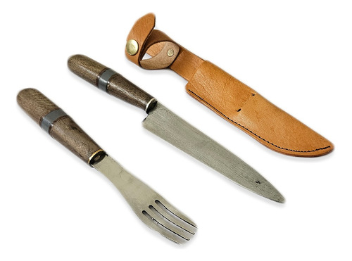 Kit De Parrilla Cuchillo Tenedor Accesorios Asador Set X2