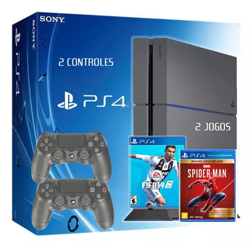 Ps4 com Jogo e Dois Controles  Console de Videogame Playstation