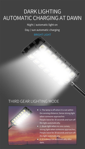 Foco Led Solar Sensor Movimiento 1000w