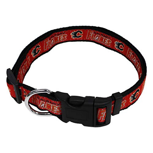 Nhl Calgary Flames Collar Perros Gatos Pequeña Linda E...