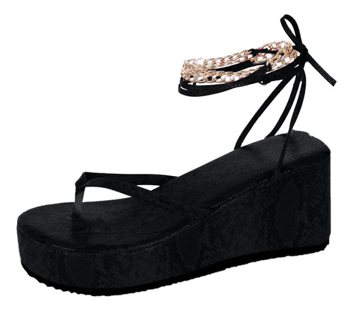 Sandalias Con Correa Intercambiable En Cuña Para Mujer, Sand