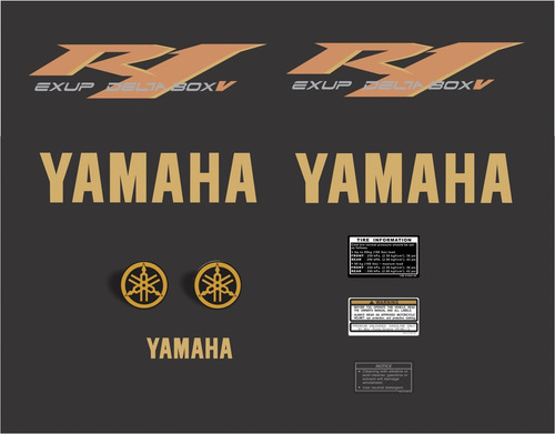 Adesivo Compatível Yamaha R1 Preta Sp Limited Edition R105pl Cor ADESIVO EMBLEMA GRÁFICO R1