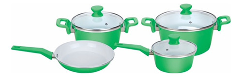 Juego De Bateria Cuori Follia Plus 7 Piezas Ceramica Fama Color Verde