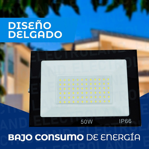 Imagen 3 de 10 de Reflector Led 50w Blanco Bajo Consumo Alta Potencia Exterior
