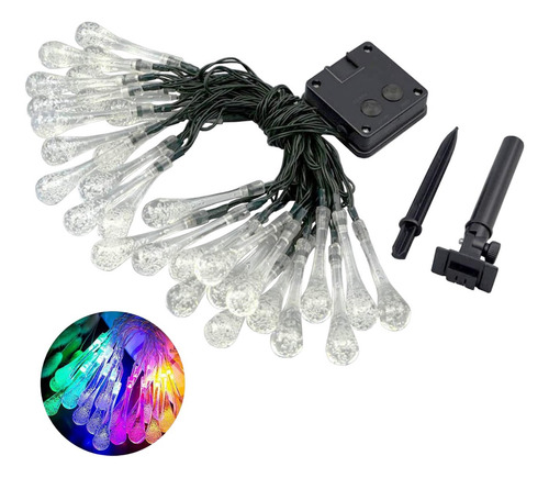 Guirnalda Luces Led Navidad En Forma De Gota De Agua Solar