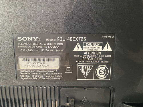 Televisión Sony Bravía Kdl-40ex725 (Usado)