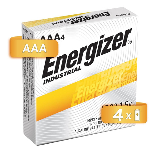 Pila Energizer Industrial Alcalina Aaa Con 4 En92