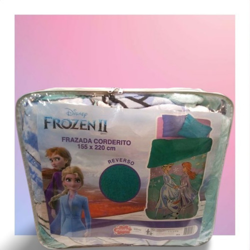 Frazada Piñata Corderito 1 1/2 Plazas Frozen Stars Rain