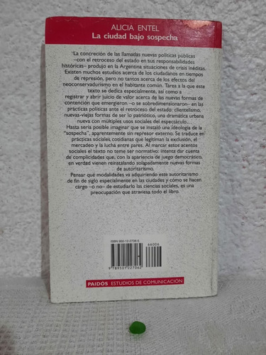 La Ciudad Bajo Sospecha Alicia Entel (Usado)