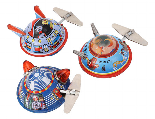 Juguete Vintage Wind Up Spacecraft Coleccionable Clockwork S