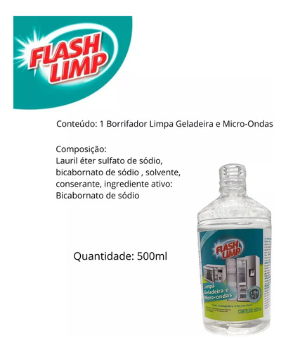 Limpa Geladeira E Micro-ondas Flash Limp Tira Odores