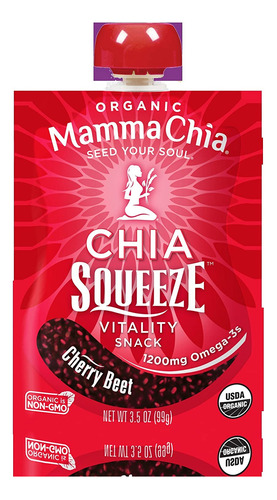 Mamma Chia Squeeze Vitality Snack, Cherry Beet, 3.5 Onzas