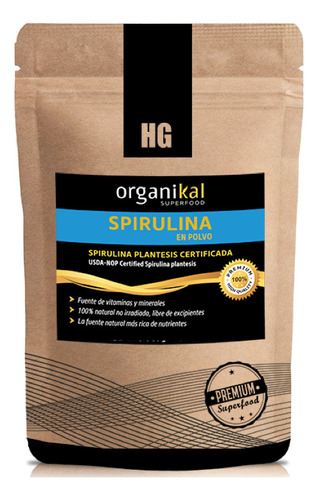 Pack X2 Spirulina En Polvo X500gr Organikal Hgl 