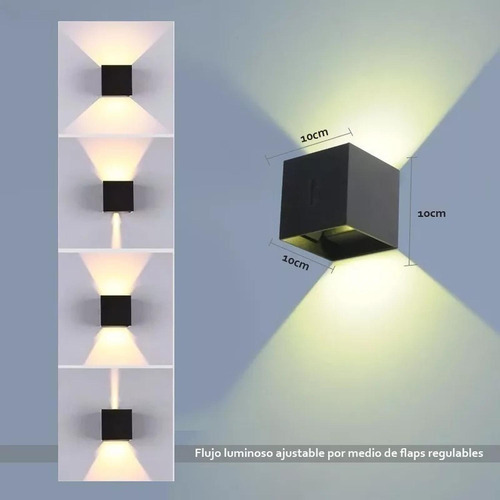 Imagen 5 de 6 de Luz Foco Aplique Para Pared Led Exterior Blanco Calido