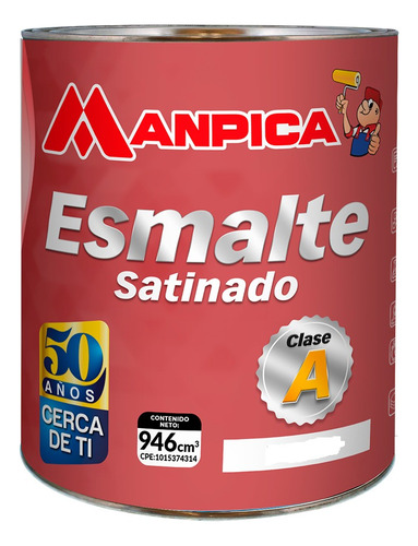 Manpica Esmalte Satinado (blanco) - 1/4 Gal
