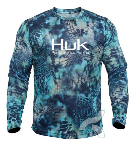 Polera De Pesca Huk De Camuflaje De Manga Larga Para Hombre