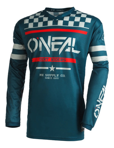 Polera Moto Bicicleta Oneal Element Squadron Teal/gray